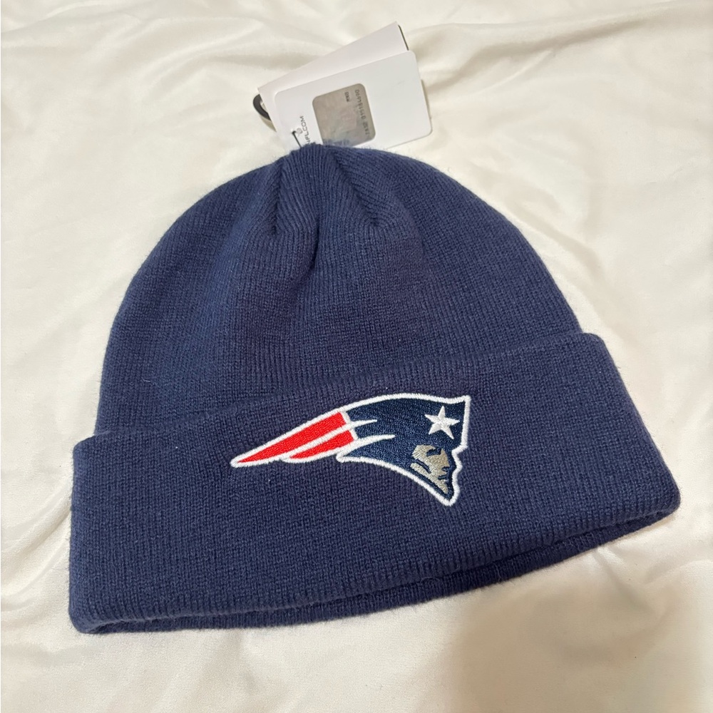 NFL Navy Knit Beanie with Patriotic Team Logo